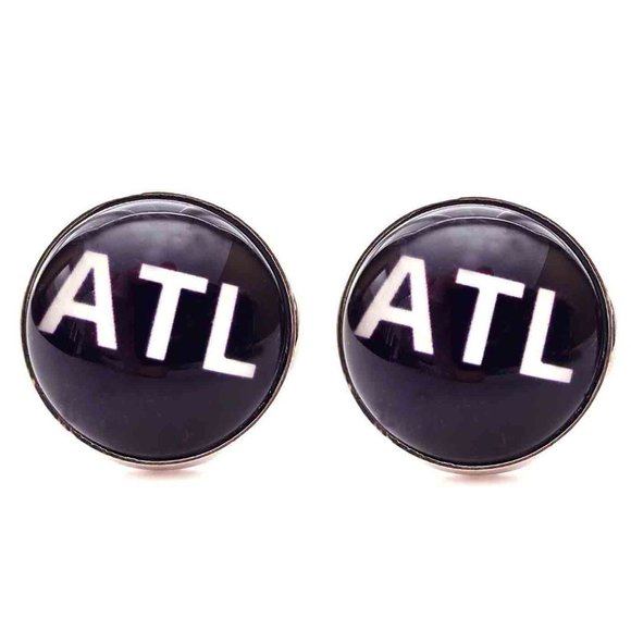 Gascoigne ATL Cufflinks Atlanta Silver Purple - Picture 1 of 2